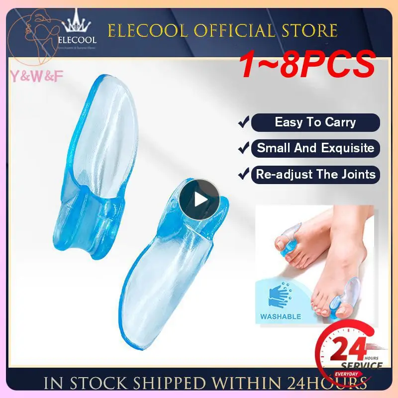 1~8PCS Transparent Blue Thumb Corrector Separator Soft Silicone Gel Toe Separator Thumb Corrector Feet Spacers Foot Care Tool
1~8PCS Transparent Blue Thumb Corrector Separator Soft Silicone Gel Toe Separator Thumb Corrector Feet Spacers Foot Care Tool