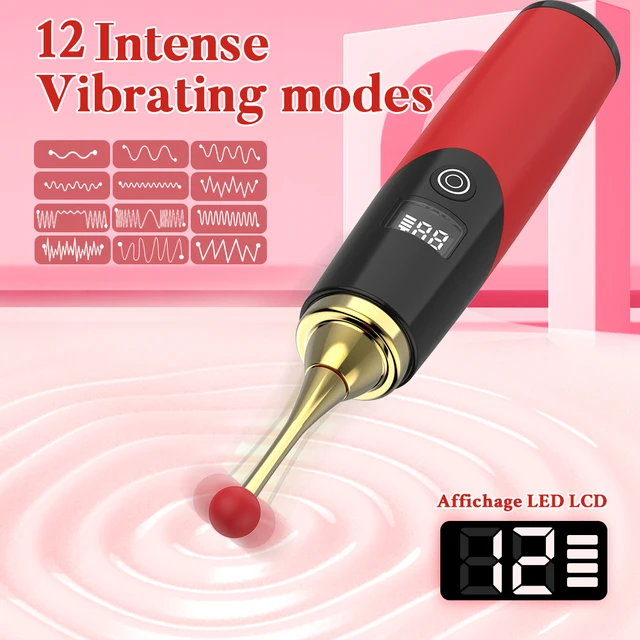 Vibromasseur stylo orgasme LCD pour femme, 12 modes, vibrant, point G, clitoris féminin, continents, stimulateur de ples, masseur portable, jouets sexuels pour adultes, 18 2