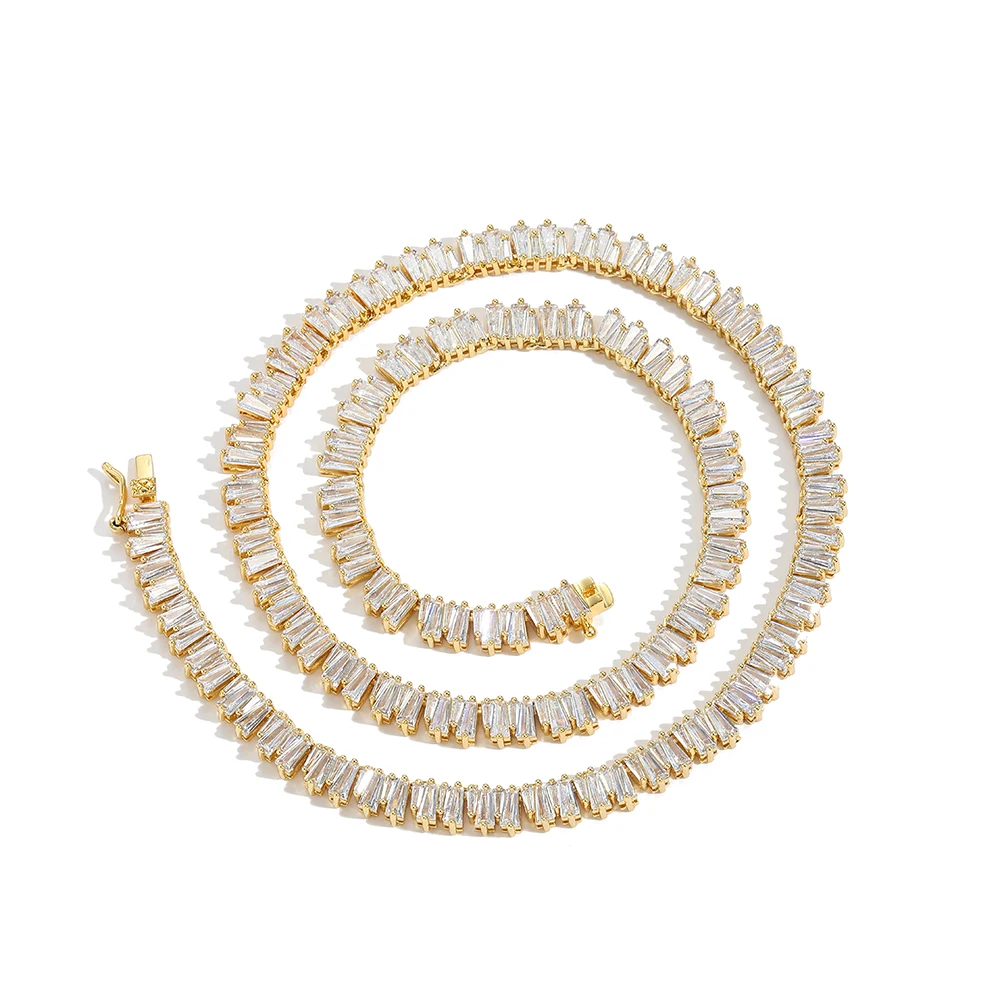 EYIKA Hiphop Trapezoidal Zircon Tennis Necklace for Men Women Bling Iced Out CZ 1 Row Link Chain Choker Fashion Rapper Jewelry
EYIKA Hiphop Trapezoidal Zircon Tennis Necklace for Men Women Bling Iced Out CZ 1 Row Link Chain Choker Fashion Rapper Jewelry