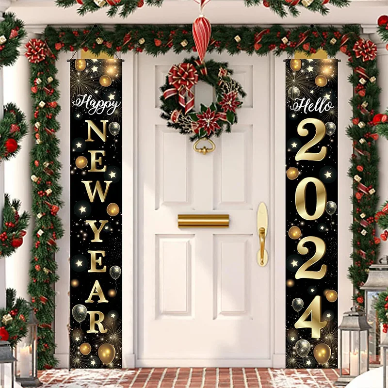 

Украшения на новый год, Черное золото, фотосессия на дверь, подвесной баннер, флаги на новый год, фотография 2024, товары для нового года и Рождества