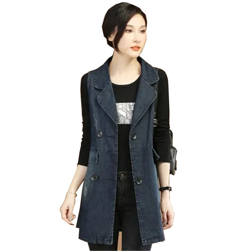 2023 New Denim Vest For Women Jeans Veste Female Casual Sleeveless Jacket Suit Collar Vest Mid-length Female Waistcoat S-3XL
2023 New Denim Vest For Women Jeans Veste Female Casual Sleeveless Jacket Suit Collar Vest Mid-length Female Waistcoat S-3XL