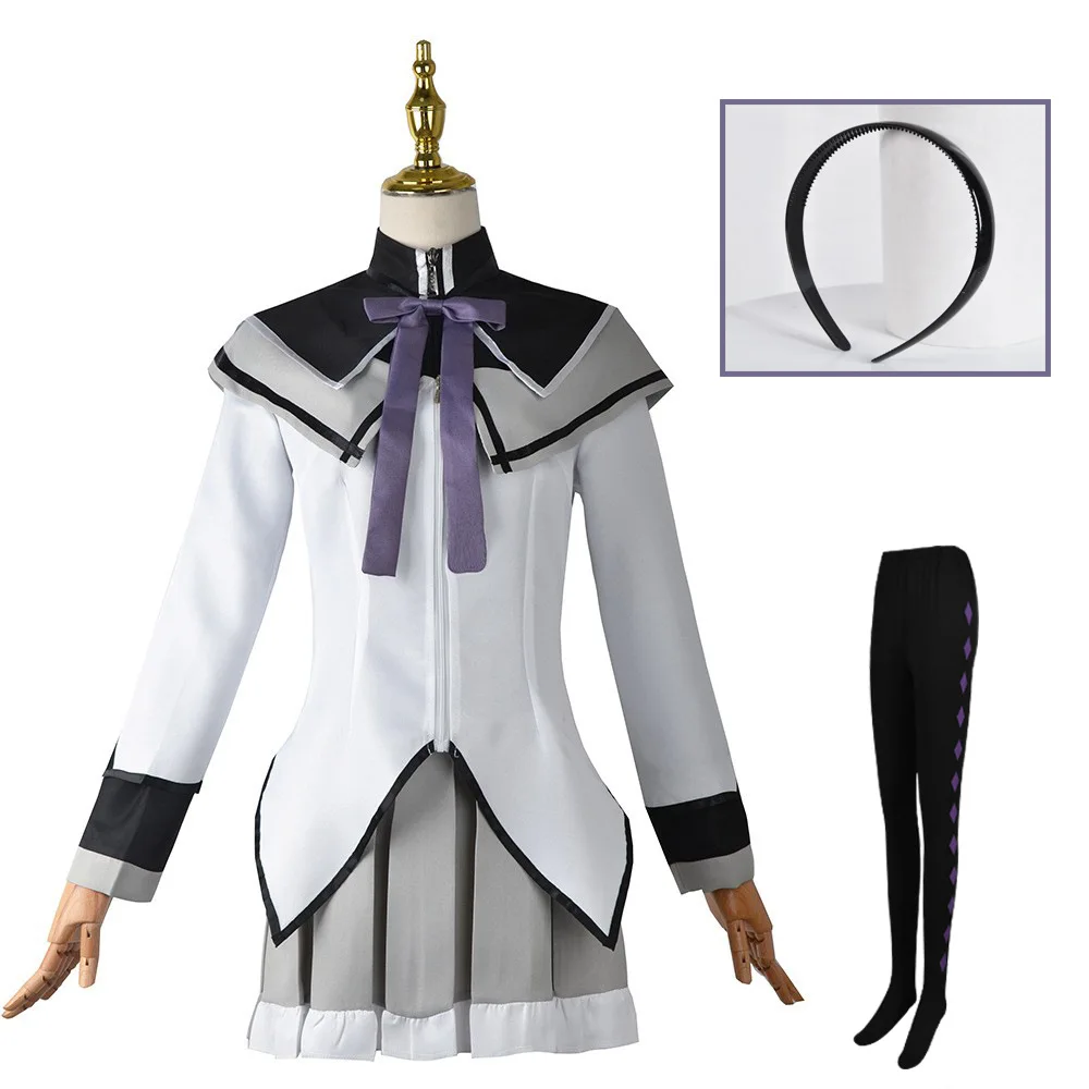 

Anime Magical Girl Puella Magi Madoka Magica Akemi Homura Kaname Madoka Cosplay Costume Mahou Shoujo Wig Battle Suit Dress Skirt