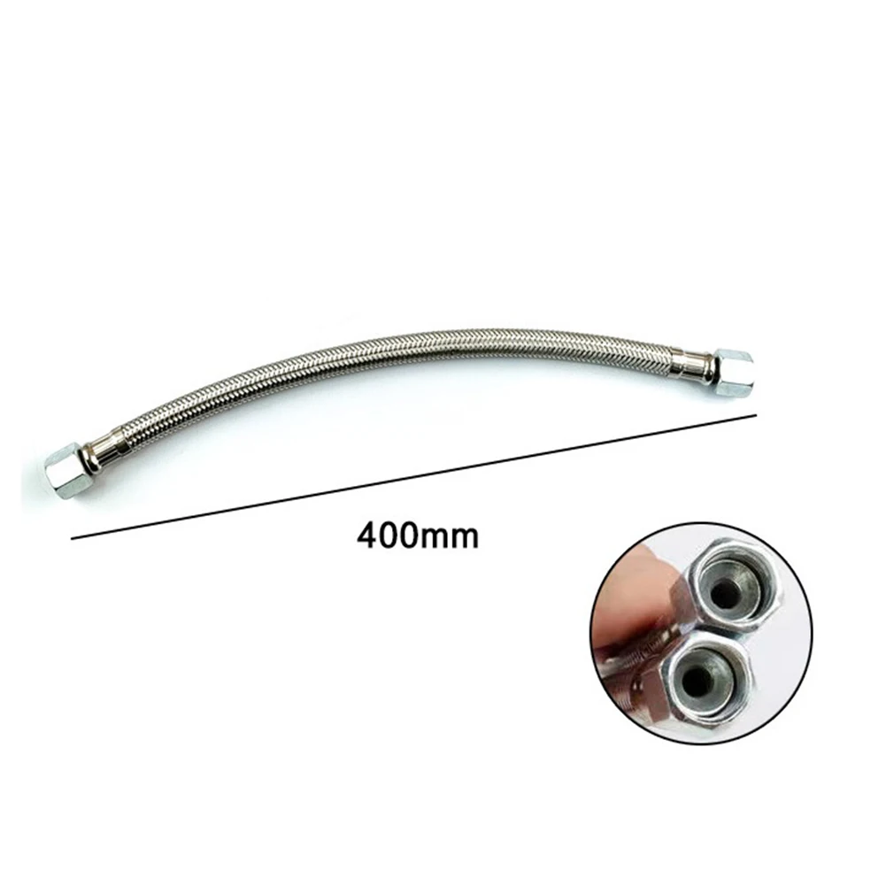 

400mm Air Compressor Intake Tube 14/16/19mm Air Pump Check Valve Stainless Steel Silver Hose For Connect Oil-free Air Compressor