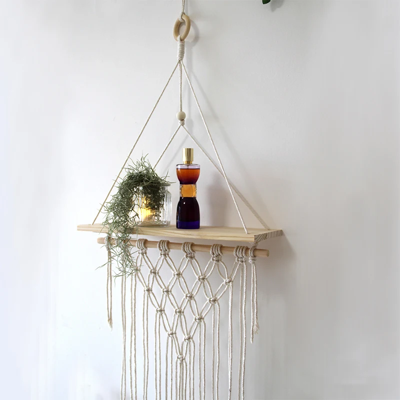 Boho Macrame Wood Wall Hanging Storage Shelf 3 S3d2bc49cb3dc44b4bb6eb84f712d94281