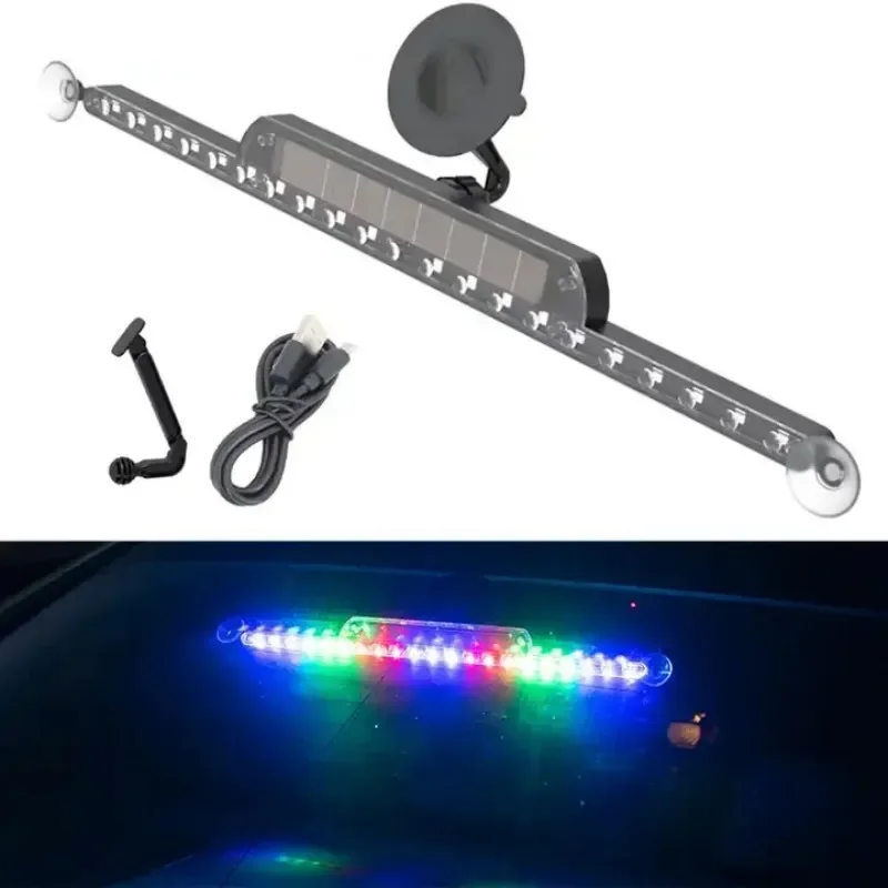 

Car Emergency Light Solar RGB Car Strobe Warning Light Multifunction Decoration Anticollision Night Driving Safety Auto Accessor