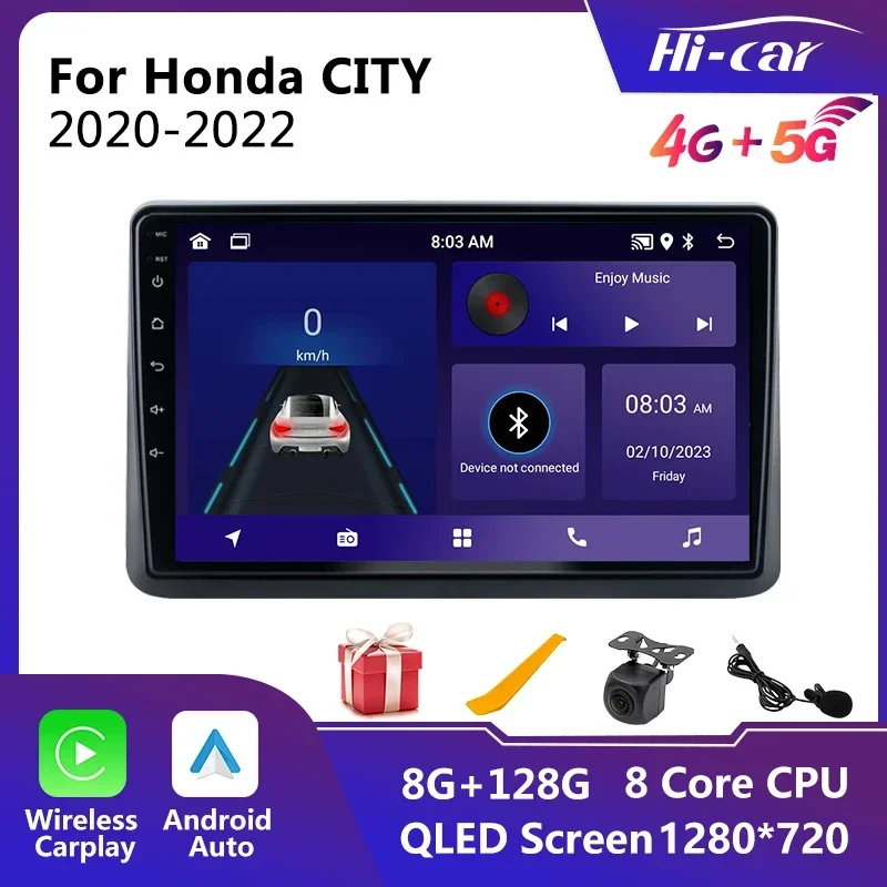 

2 Din Autoradio for Honda CITY 2020-2022 Car Radio Stereo 4G LET WiFi Carplay GPS Navigation Multimedia Video Player Head Unit