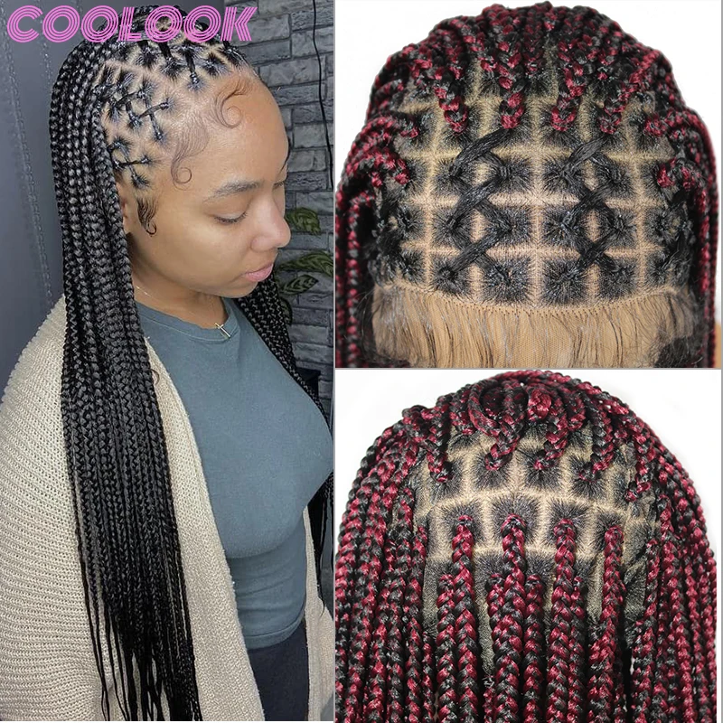 synthetic braided full lace front wig 36inch long full lace box braid wig with baby hairs ombre Criss cross knotless braids wigs
synthetic braided full lace front wig 36inch long full lace box braid wig with baby hairs ombre Criss cross knotless braids wigs