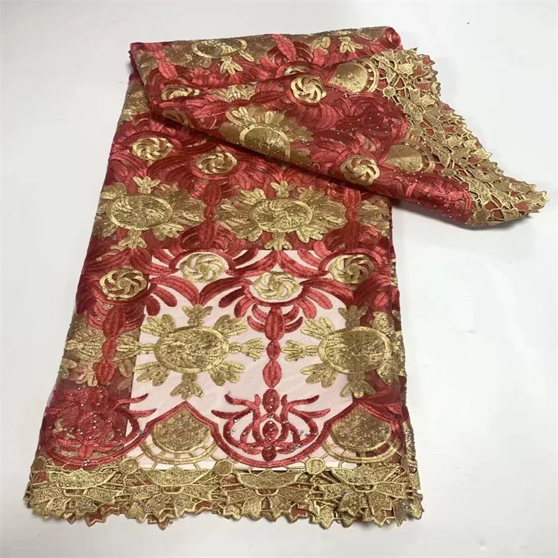 Newest African Tulle Lace Fabrics With Stones Embroidery Net Lace African French Lace High Quality With Red Wedding A1300
Newest African Tulle Lace Fabrics With Stones Embroidery Net Lace African French Lace High Quality With Red Wedding A1300