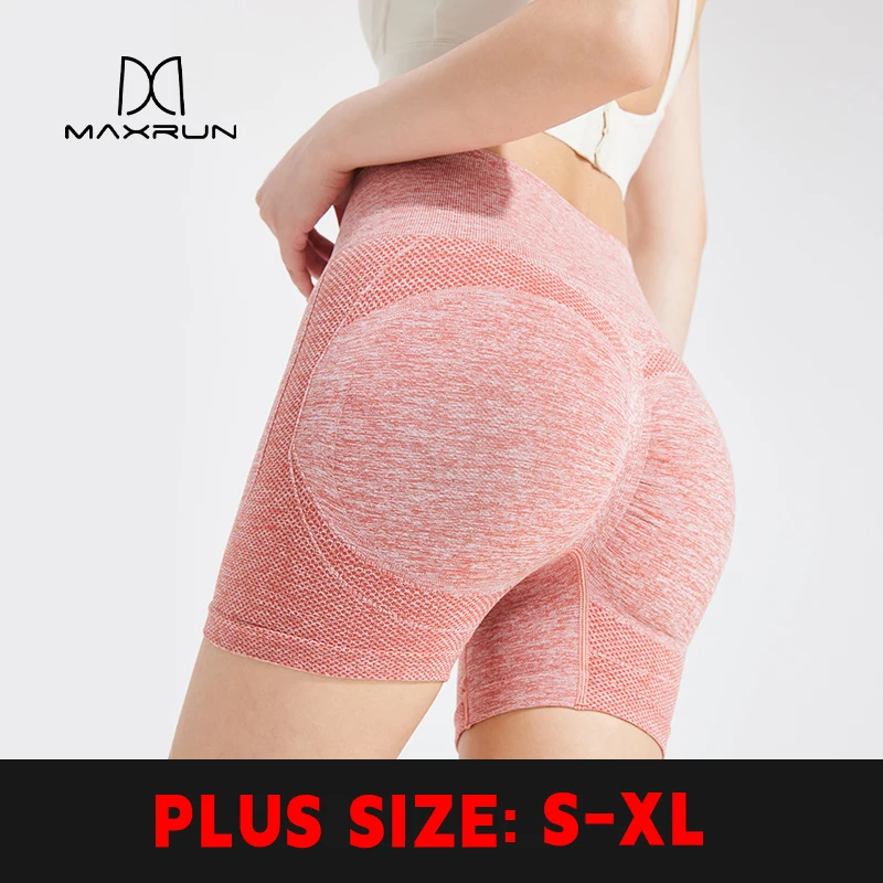 

MaxRunPro Women's Workout Shorts Plus Size Seamless Tights High Waisted Butt Lifter Tummy Control Elastic Squat Yoga Wear