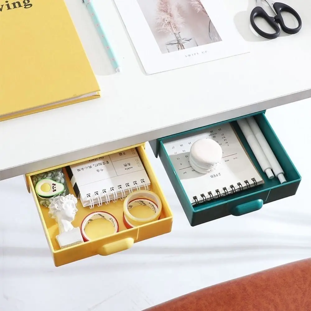 

Earphone Pencil Case Comestics Box Sundries Jewelry Container Desktop Storage Drawer Under-desk Drawer Desktop Organizer