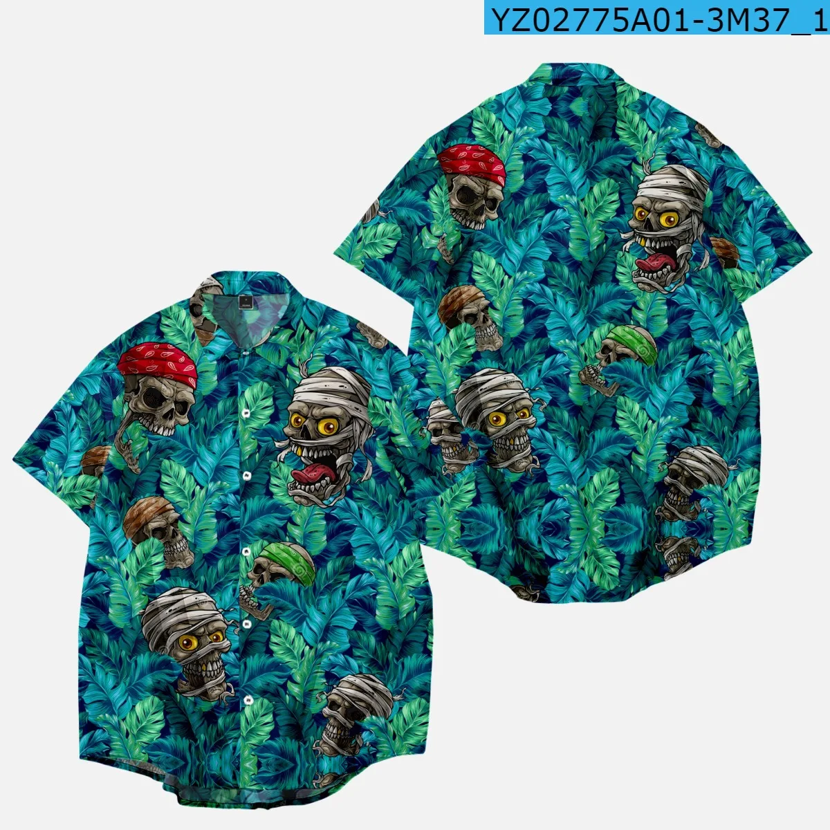 Spring Summer New Men Fashion Green Skull Print Shirt Hawaiian Casual Clothes Short Sleeve Turn-down-collar Shirts
Spring Summer New Men Fashion Green Skull Print Shirt Hawaiian Casual Clothes Short Sleeve Turn-down-collar Shirts