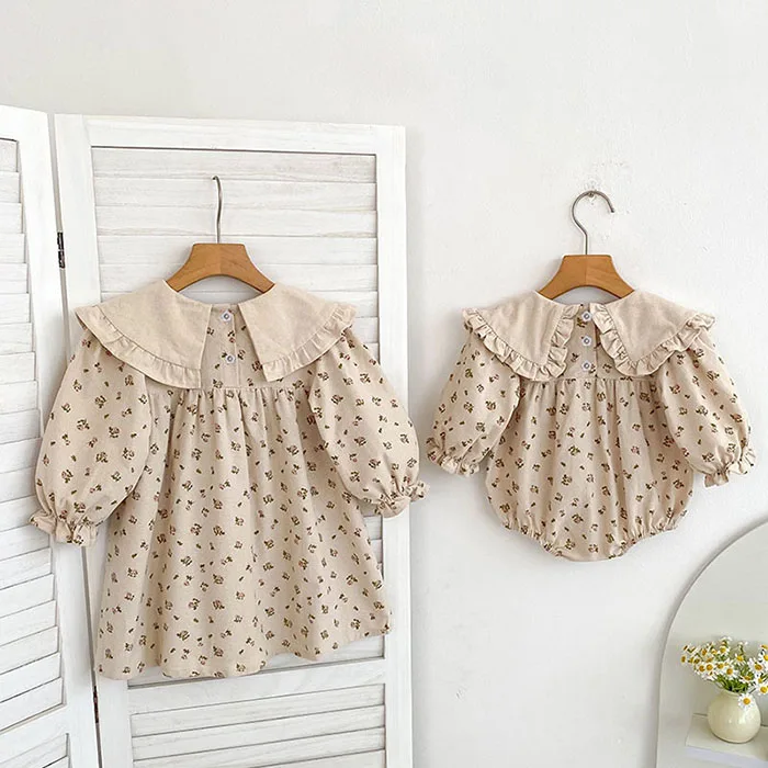 2025 New Autumn Sister Dress 2-6Yrs Girl Party Dress Long Sleeved Cotton Print Kids Princess Dresses Baby Girl Romper 2 S3d37f26aa31d4c2f9c060353fd45defaL