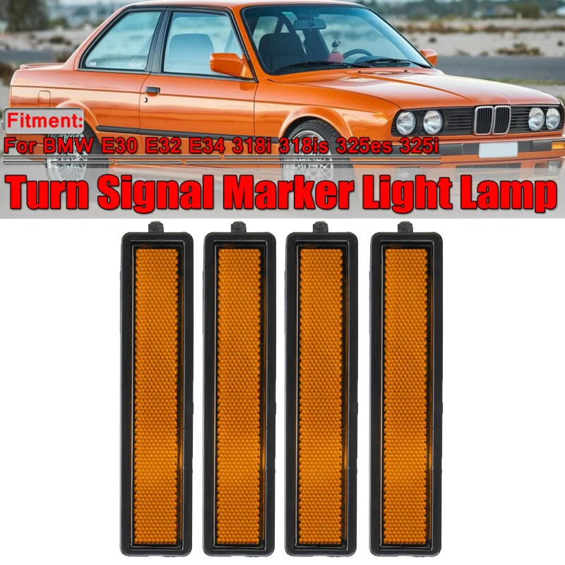 1x Left/ Right Replacement Rear Bumper Side Marker Light Yellow Car Turn Signal Lamp For BMW E30 E32 E34 318i 318is 325es 325i
1x Left/ Right Replacement Rear Bumper Side Marker Light Yellow Car Turn Signal Lamp For BMW E30 E32 E34 318i 318is 325es 325i