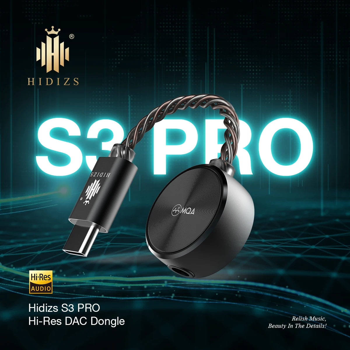 Hidizs S3PRO Ultra Portable Hi-Res DAC Dongle USB C Type-C to 3.5mm Amplfier with MQA 8X Support AMP Adapter DSD128 Audio Cable
Hidizs S3PRO Ultra Portable Hi-Res DAC Dongle USB C Type-C to 3.5mm Amplfier with MQA 8X Support AMP Adapter DSD128 Audio Cable