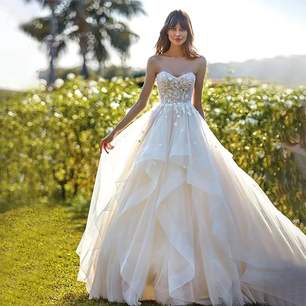 2024 Sexy Sweetheart A-Line Wedding Dresses Lace Applique Bohemia Sleeveless Tulle Bridal Gowns Vestido De Novia Robe Mariée
2024 Sexy Sweetheart A-Line Wedding Dresses Lace Applique Bohemia Sleeveless Tulle Bridal Gowns Vestido De Novia Robe Mariée
