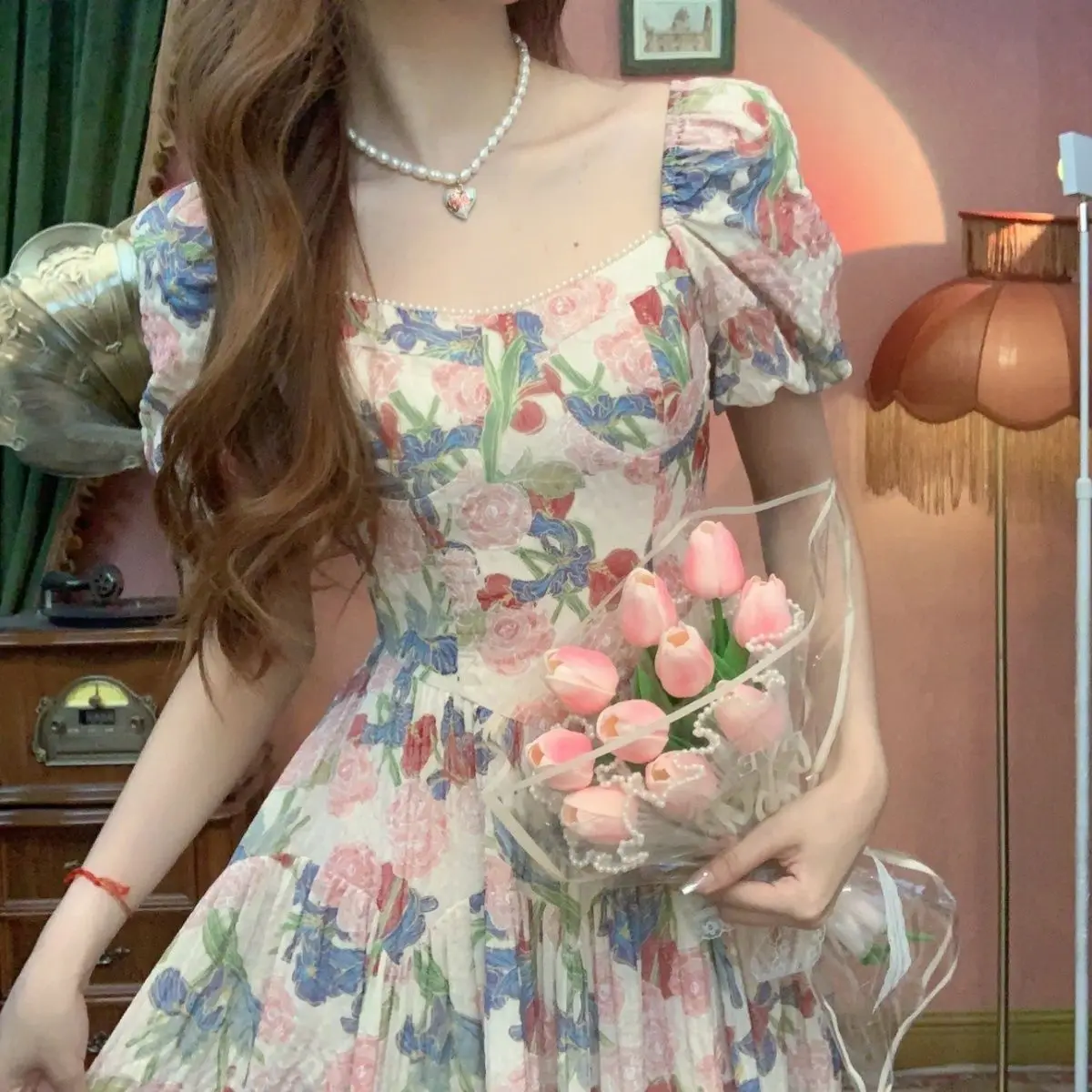 Korea Elegant Women Dress Summer Casual Printed Floral Fairy Dress Vintage Beach Lady Robe Femme Mujer Vestidos Evening Party
Korea Elegant Women Dress Summer Casual Printed Floral Fairy Dress Vintage Beach Lady Robe Femme Mujer Vestidos Evening Party