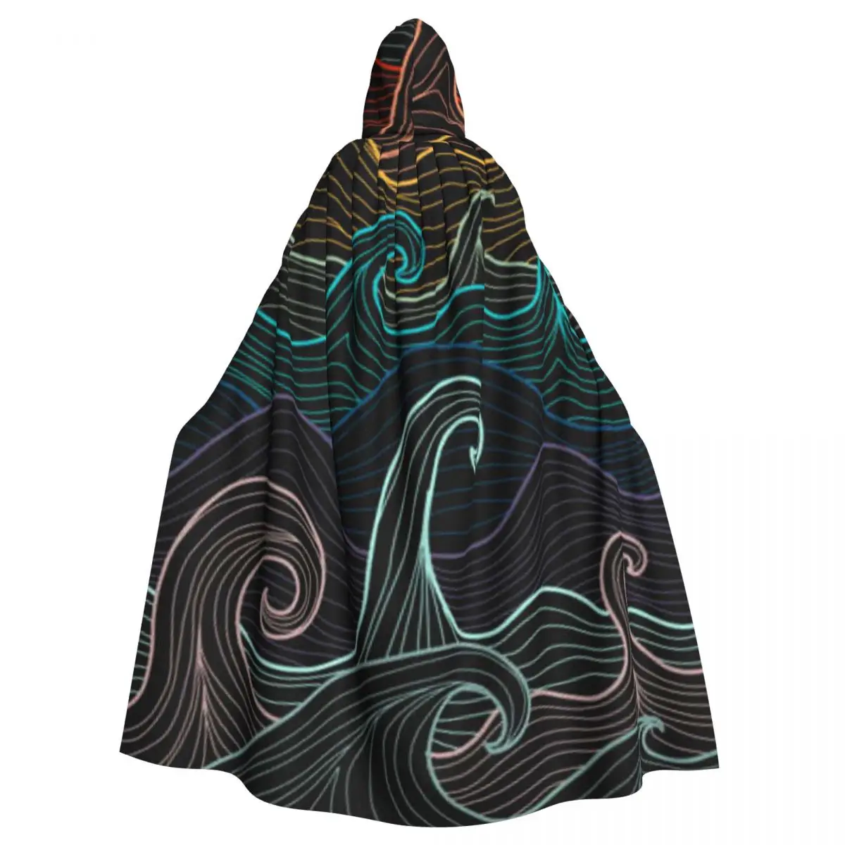 

Абстрактная морская волна плащ с капюшоном пальто Хэллоуин Косплей Костюм вампира дьявол фотоплатье