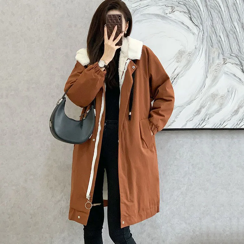 New Winter Cold Proof Warm Overcame Women's Add Velvet Thick Long Trench Coat Female Casual Cashmere Overcoat Windbreaker Jacket
New Winter Cold Proof Warm Overcame Women's Add Velvet Thick Long Trench Coat Female Casual Cashmere Overcoat Windbreaker Jacket