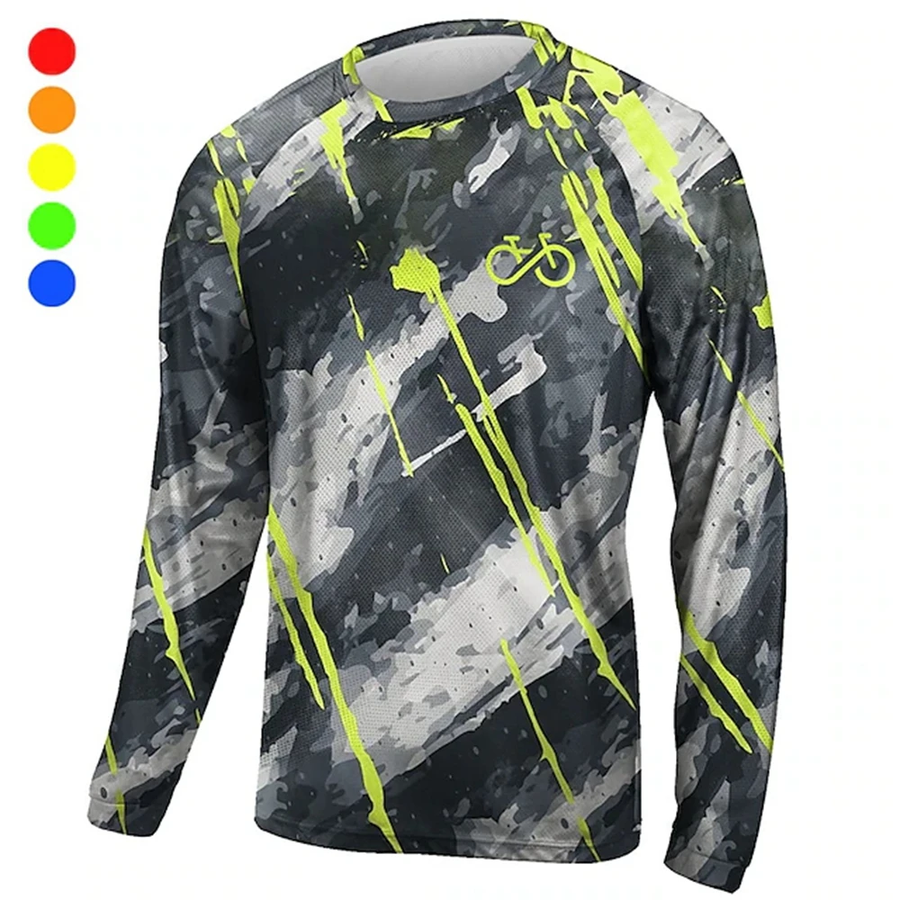 

Men's Downhill Jersey Long Sleeve Mountain Bike Mtb Road Bike Camouflage Printing Oversized Tops Sports Shirt Men Clothing