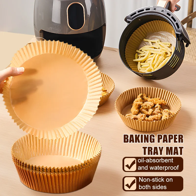 

50/100PCS Air Fryer Disposable Paper Non-Stick Mat Airfryer Baking Papers Round Oil-proof Liner Air Fryer Accessories