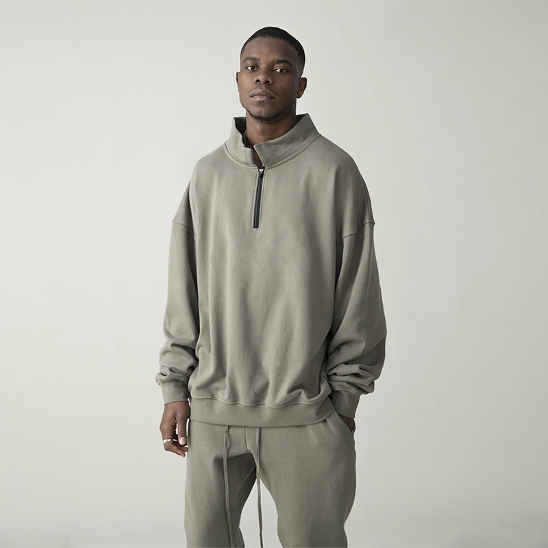 Fashion Men's Solid Color Half-zip stand collar Sweatshirts Oversized Hip hop Hoodies turndown collar Pullover Streetwear
Fashion Men's Solid Color Half-zip stand collar Sweatshirts Oversized Hip hop Hoodies turndown collar Pullover Streetwear