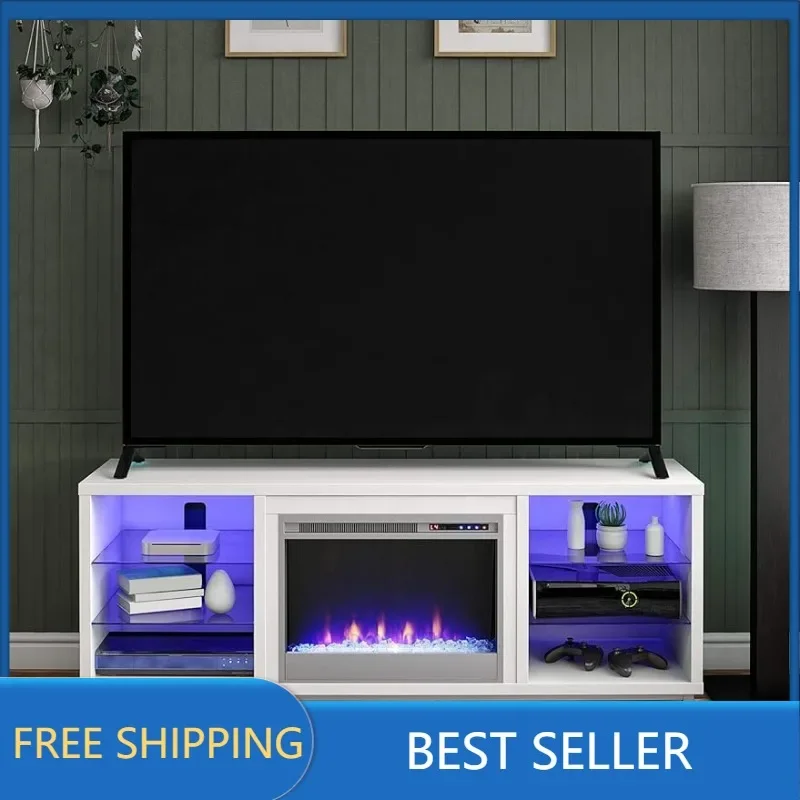 

Fireplace TV Stand for TVs up to 70", White,1822096COM (18.9 x 64.76 x 24.88 inches)