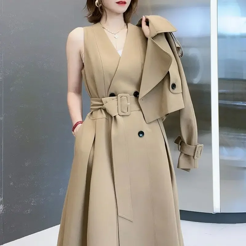 Sandro Rivers 2023 New Two Piece Set Women Trench Coats Long Solid Casual Ladies Windbreaker Black Khaki Size Belt Lapel Clothin
Sandro Rivers 2023 New Two Piece Set Women Trench Coats Long Solid Casual Ladies Windbreaker Black Khaki Size Belt Lapel Clothin