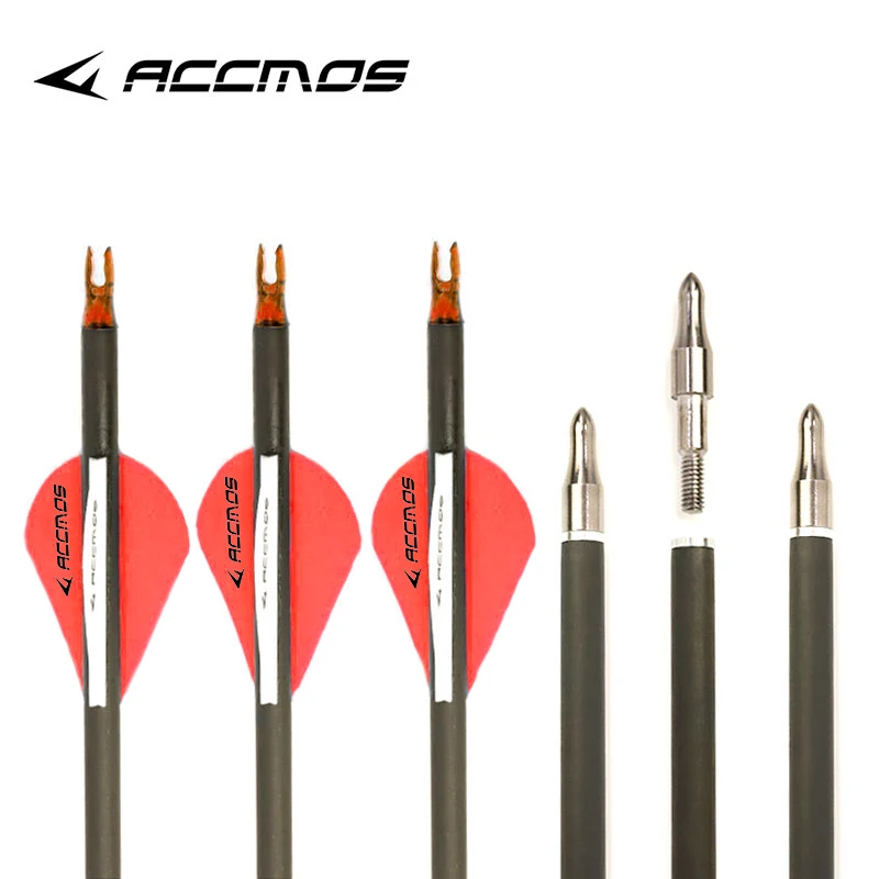 

ACCMOS 31inch spine300/350/400/500/600/700/800Target Practice arrow id6.2 pure carbon arrows Recurve/Compound Bow Arrow