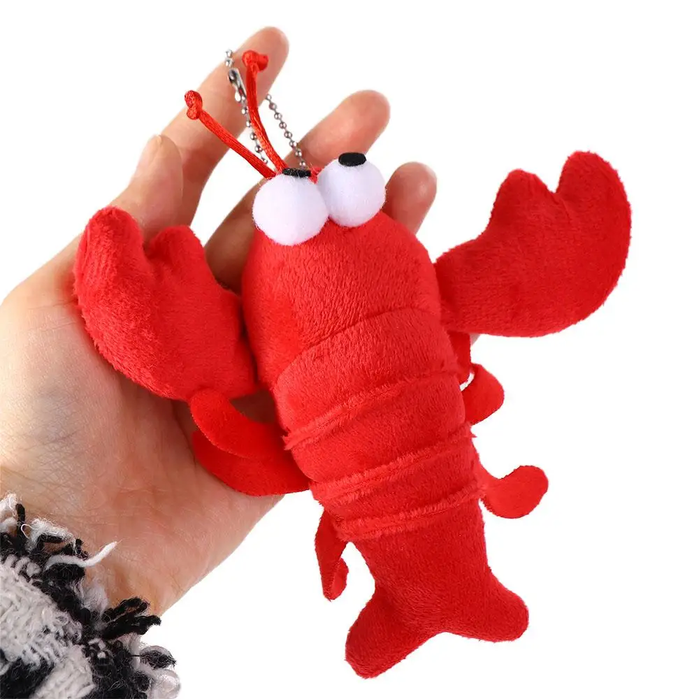 

14*17cm Pendant Prop Car Key Accessories Stuffed Animal Red Lobster Bag Pendant Keyring Plush Toy Keychains Stuffed Keychain