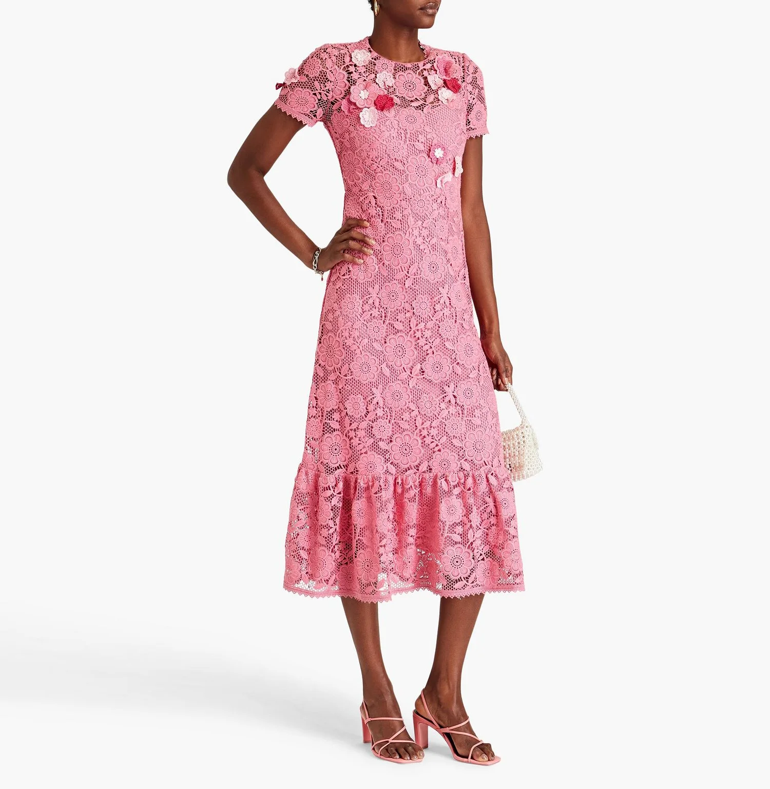

ROSELLA Pink Prom Dress O Neckline Evening Gowns Lace Formal Occasion Dress Mermaid فساتين vestidos de fiesta