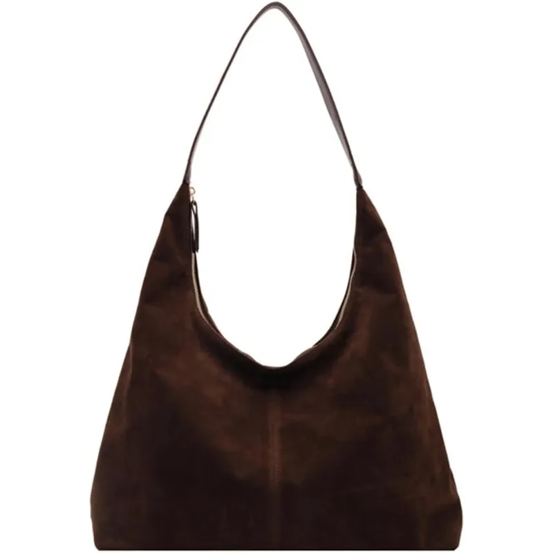 Women Suede Shoulder Bag Large Capacity Hobo Bags Handbag with Zipper Slouchy Bag Commuter Travel Bag Purses and Handbags 13 S3d45fd41ad0641cc81acccff503a6471q