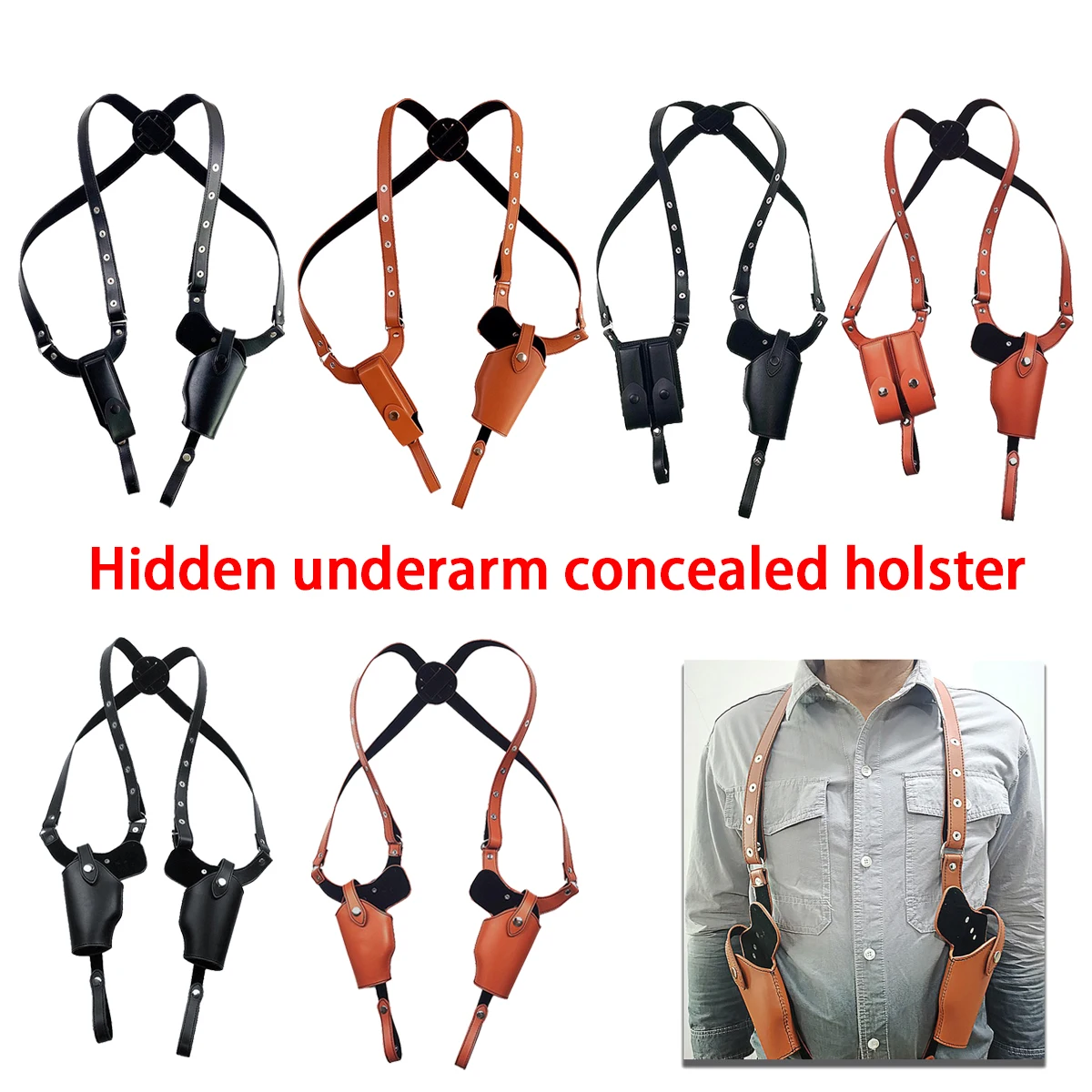 Tactical Adjustable Shoulder Underarm Gun Holster with Magazine Pouch For Colt 1911 Glock Sig P320 Military Hunting Accessories
Tactical Adjustable Shoulder Underarm Gun Holster with Magazine Pouch For Colt 1911 Glock Sig P320 Military Hunting Accessories