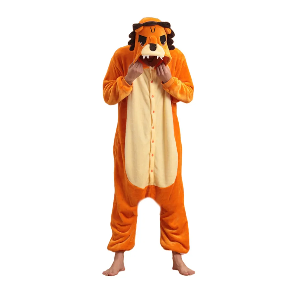 Lion Cosplay Kigurumi Costumes Adults Flannel Onesies Pajamas Men Jumpsuit Hoodied One-piece Home Wear
Lion Cosplay Kigurumi Costumes Adults Flannel Onesies Pajamas Men Jumpsuit Hoodied One-piece Home Wear