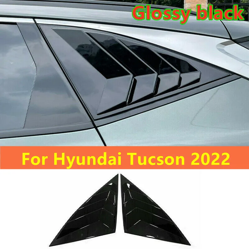 

New Glossy Black Side Vent Window Scoop Louver Cover Fit For Hyundai Tucson 2022