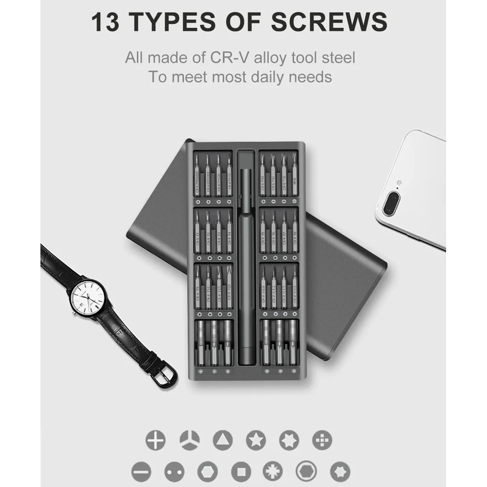 63 In 1 Precision Screwdriver Set Manual Screwdriver Set Alloy Steel Magnetic Precision Double Tip Bits Workshop Equipment Hand
63 In 1 Precision Screwdriver Set Manual Screwdriver Set Alloy Steel Magnetic Precision Double Tip Bits Workshop Equipment Hand