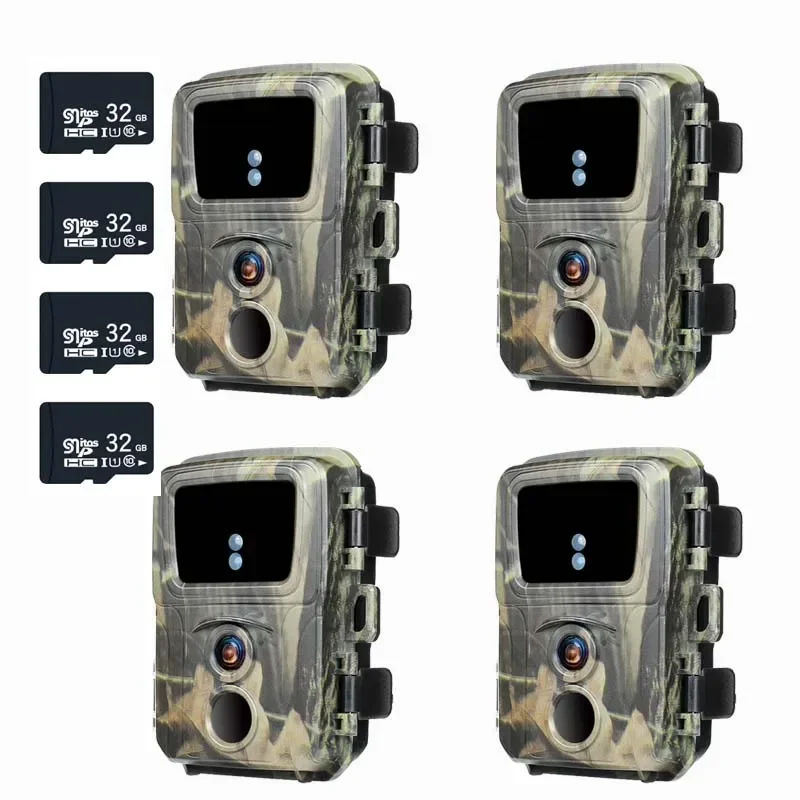 

4Pcs Mini Trail Camera 20MP 1080P Mini600 Infrared Night Vision Motion IP66 Waterproof Wildlife Trap Game Hunting Photo Traps