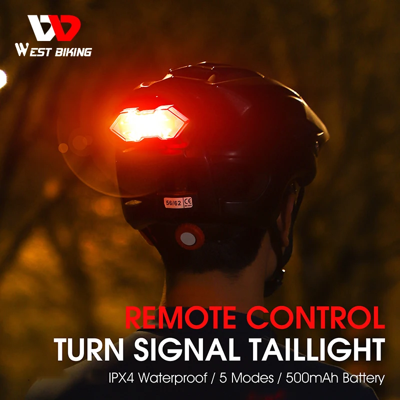 WEST BIKING Wireless Turn Signal Taillight Helmet Bike Rear Light USB Rechargeable Bicycle Lamp Night Riding Direction Indicator
WEST BIKING Wireless Turn Signal Taillight Helmet Bike Rear Light USB Rechargeable Bicycle Lamp Night Riding Direction Indicator