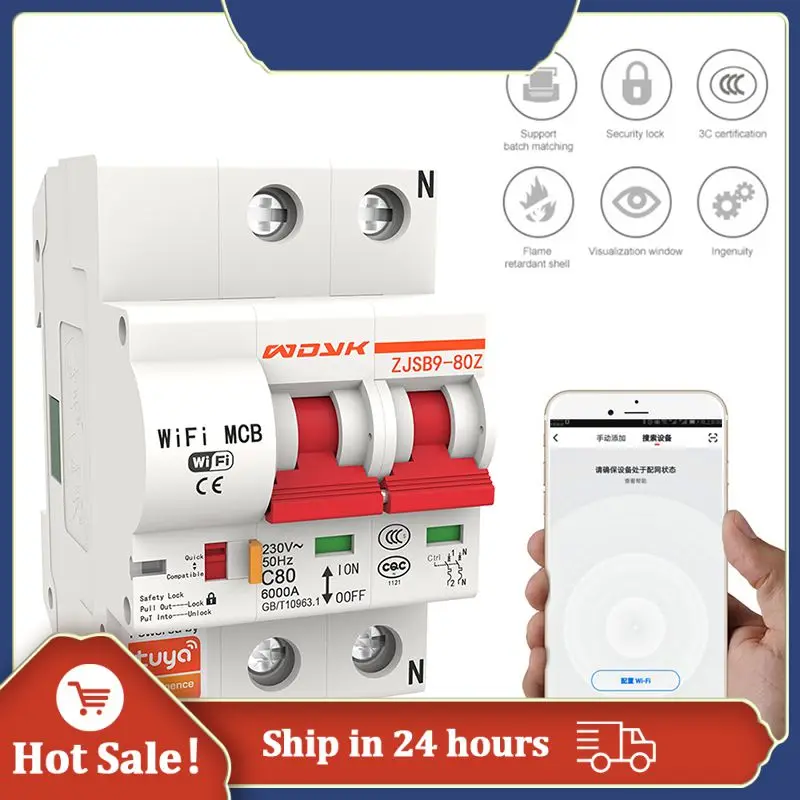 Tuya 40A 1P/2P/3P/4P WiFi Smart Circuit Breaker Automatic Switch overload short circuit protection with Alexa home
Tuya 40A 1P/2P/3P/4P WiFi Smart Circuit Breaker Automatic Switch overload short circuit protection with Alexa home