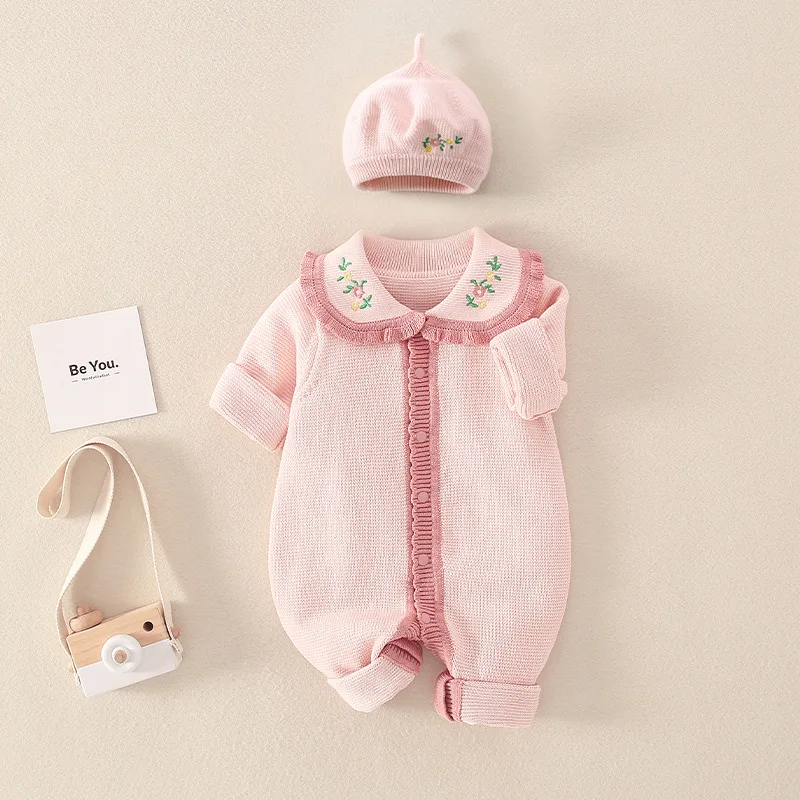 Baby Rompers Caps Clothes Sets Baby Girl Knitted Jumpsuits Newborn Autumn Winter Long Sleeve Embroidery Bodysuits Infant Outfits
Baby Rompers Caps Clothes Sets Baby Girl Knitted Jumpsuits Newborn Autumn Winter Long Sleeve Embroidery Bodysuits Infant Outfits