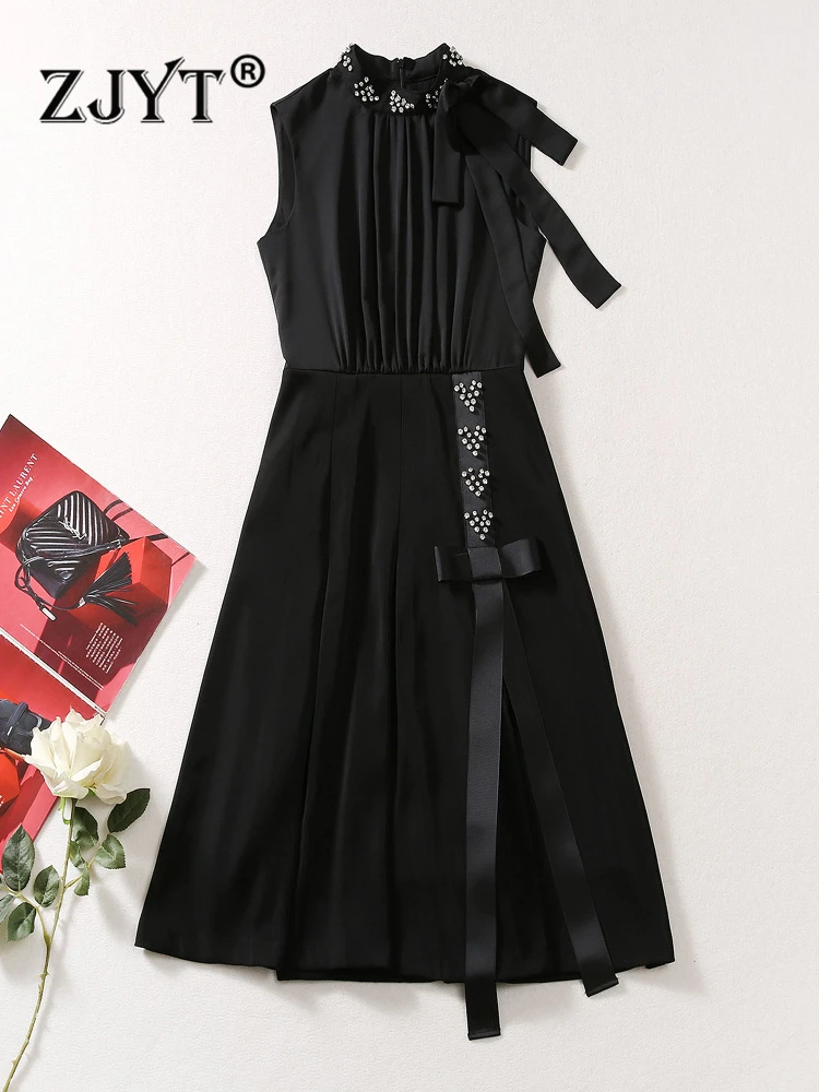 ZJYT Elegant Diamonds Sleeveless Black Party Dress for Women 2023 Autumn Fashion Vestido Fiesta Knee Length Casual Aline Robes
ZJYT Elegant Diamonds Sleeveless Black Party Dress for Women 2023 Autumn Fashion Vestido Fiesta Knee Length Casual Aline Robes