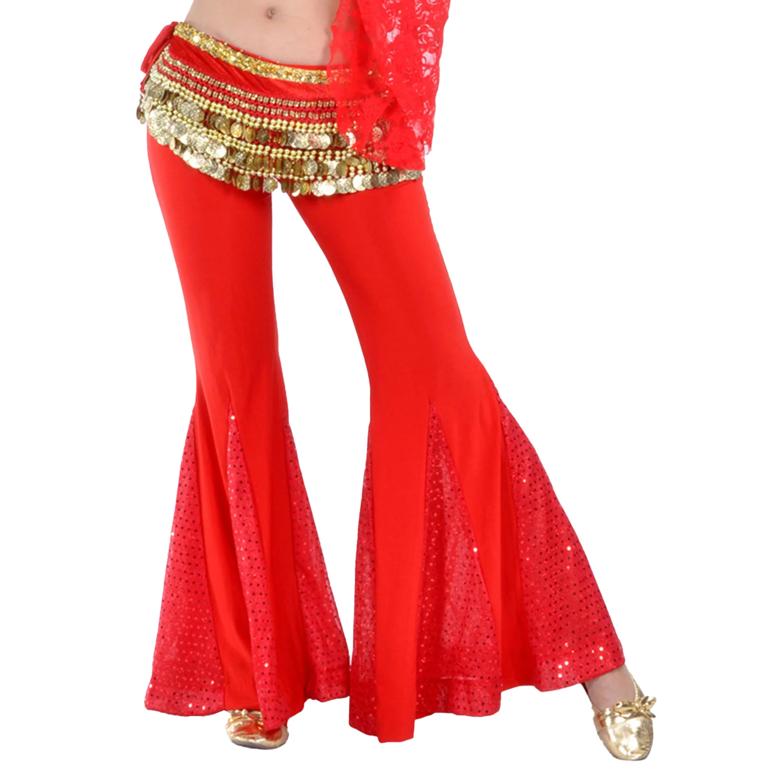 

Belly Dance Costume Indian Dance Fishtail Pants Low Rise Bell-Bottoms Flared Trousers Women Dance Clothes Bellydance Wear