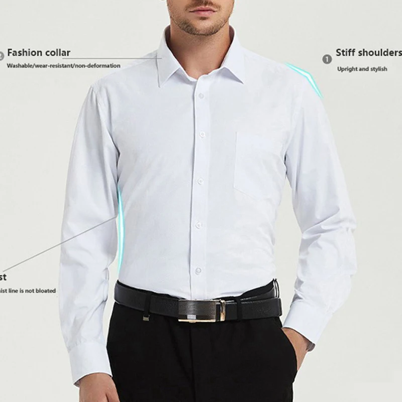 Men's No Ironing With Pockets Long Sleeve Easy Care Shirt Formal Business Office/Working Wear Fiber Solid Social Dress Shirts 
Men's No Ironing With Pockets Long Sleeve Easy Care Shirt Formal Business Office/Working Wear Fiber Solid Social Dress Shirts