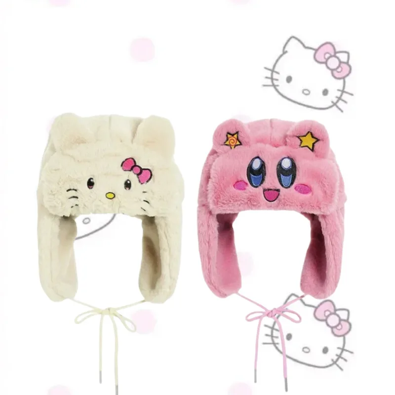 Kirby Super Star Hello Kitty Anime Plush Hats Kawaii Embroidered Design Fur Hats Casual Outdoor Ear Protection Caps For Women
Kirby Super Star Hello Kitty Anime Plush Hats Kawaii Embroidered Design Fur Hats Casual Outdoor Ear Protection Caps For Women