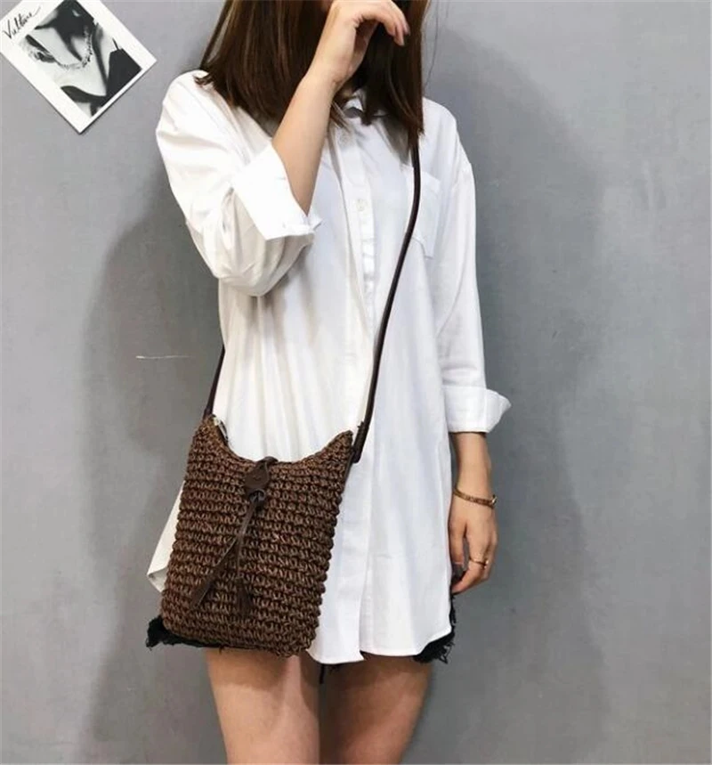 Travel Wicker Crossbody Tote - Hand Woven Bohemian Beach Shoulder Bag 7 S3d5033e0ad6f4f6baffcc8f76c5070a5q