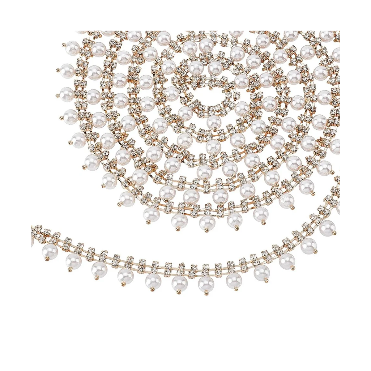 11Yard Rhinestone Fringe Trim, Gold Rhinestone Chain Sew on Edging Pearl Beaded Applique Chain for Home Decor
11Yard Rhinestone Fringe Trim, Gold Rhinestone Chain Sew on Edging Pearl Beaded Applique Chain for Home Decor