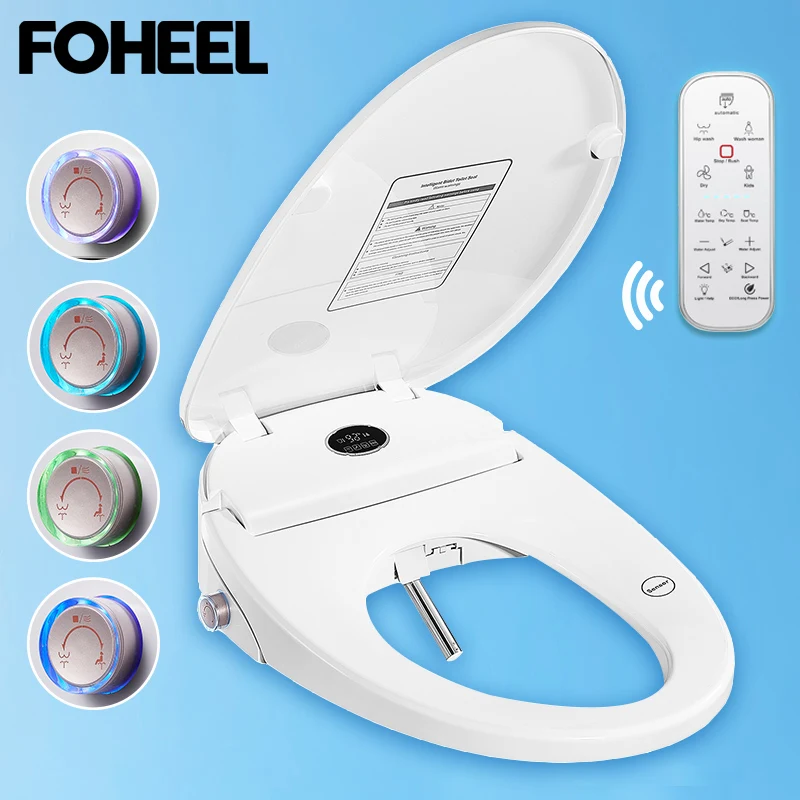 FOHEEL Electric Bidet Cover Smart Bidet Heated Toilet Seat LCD Display Auto Open Sensor Bathroom Seat WC Toilet Seat Automatic 
FOHEEL Electric Bidet Cover Smart Bidet Heated Toilet Seat LCD Display Auto Open Sensor Bathroom Seat WC Toilet Seat Automatic