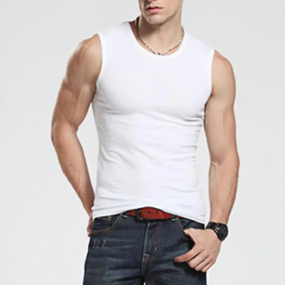 Men Solid Color Sleeveless Round Neck Vest Slim Fit Fitness Tank Top Undershirt Casual Bodybuilding Vest Muscle Singlet Clothes
Men Solid Color Sleeveless Round Neck Vest Slim Fit Fitness Tank Top Undershirt Casual Bodybuilding Vest Muscle Singlet Clothes