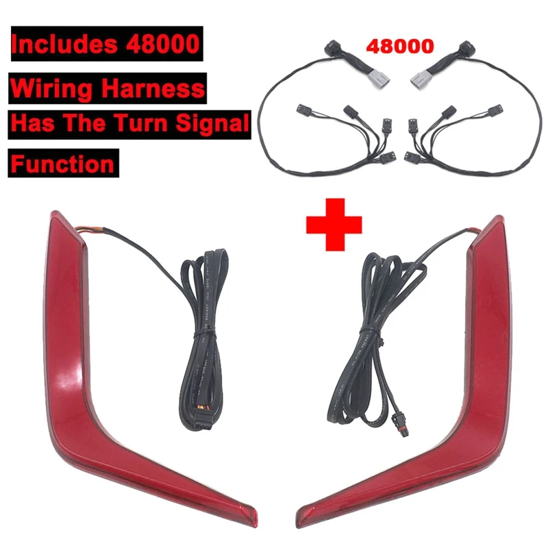 

Motorcycle LED Rear Saddlebag Accents Lights Red Decorative Turn Signal For Honda Goldwing GL 1800 F6B 2018-UP