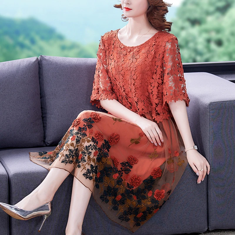 Summer Women Lace Patchwork Embroidery Orange Floral Dress , 2022 New Woman Clothes 4xl 5xl Floral Long Dresses
Summer Women Lace Patchwork Embroidery Orange Floral Dress , 2022 New Woman Clothes 4xl 5xl Floral Long Dresses
