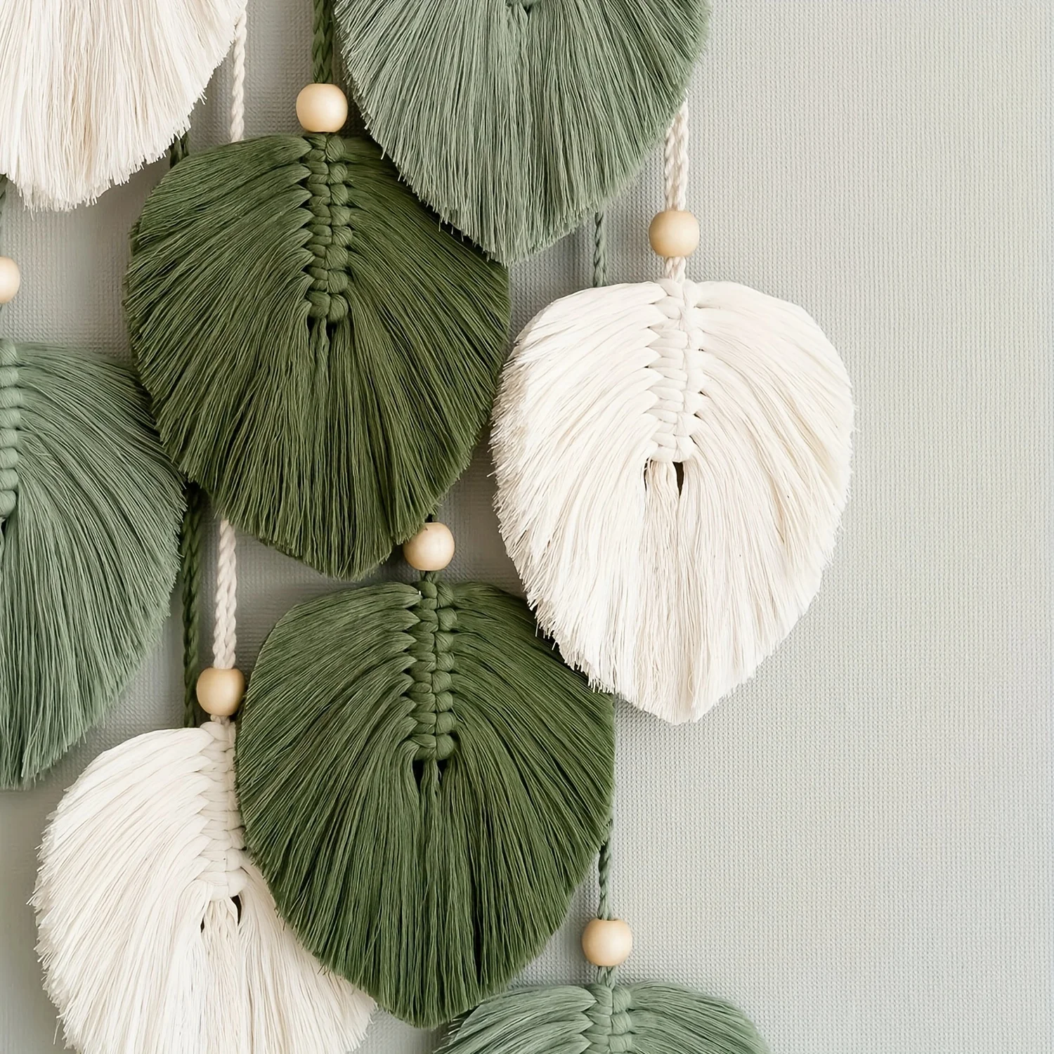 Green Leaf Boho Tapestry - Handwoven Nature Wall Art 4 S3d51f2c8185d4a779526978dfcf1ee96D